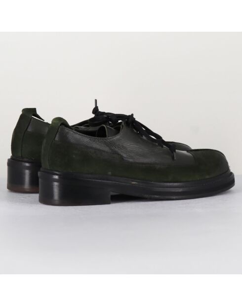 Derbies en Velours de Cuir Touch vertes