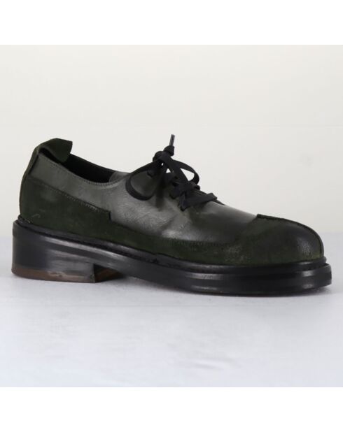 Derbies en Velours de Cuir Touch vertes