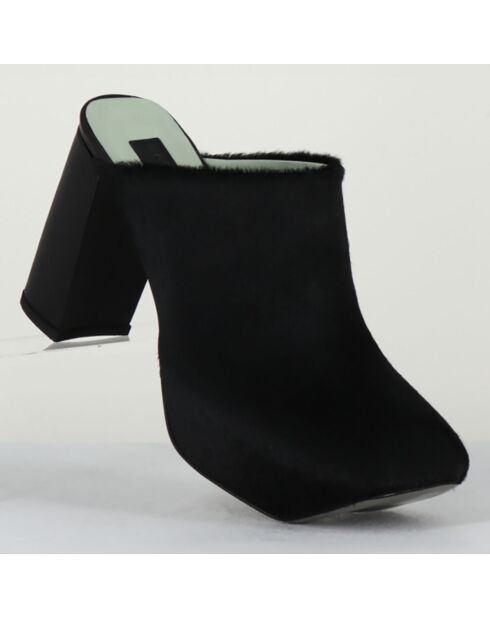 Mules en Velours de Cuir noires