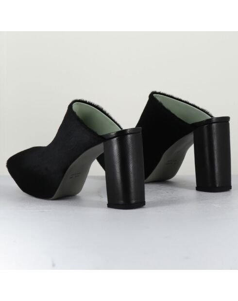 Mules en Velours de Cuir noires