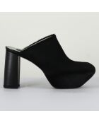 Mules en Velours de Cuir noires