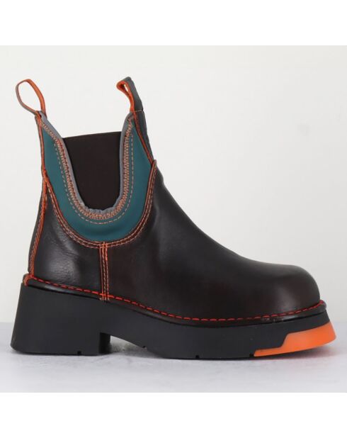 Chelsea boots en Cuir Kaya marron - Talon 5 cm