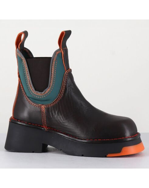 Chelsea boots en Cuir Kaya marron - Talon 5 cm