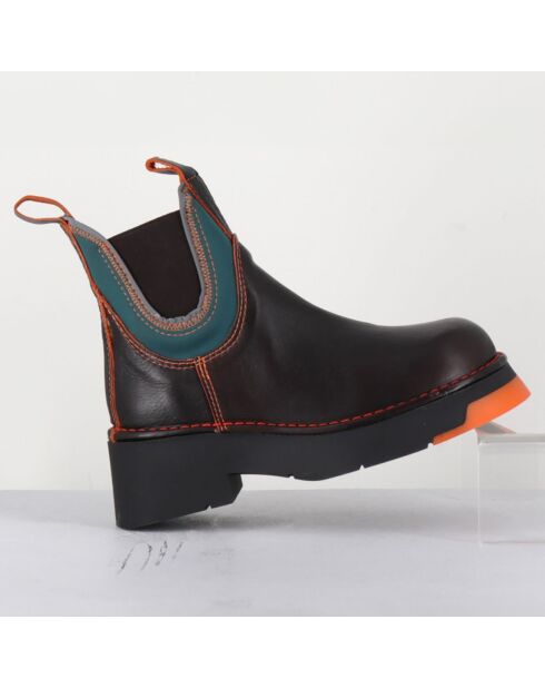 Chelsea boots en Cuir Kaya marron - Talon 5 cm