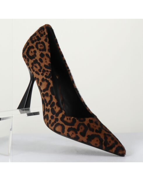 Escarpins en Cuir Alexiane leopard - Talon 9.5 cm