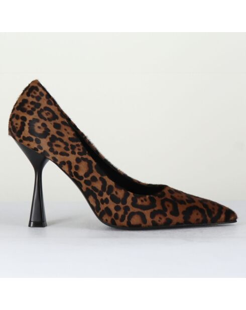 Escarpins en Cuir Alexiane leopard - Talon 9.5 cm