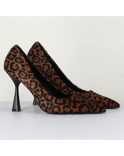 Escarpins en Cuir Alexiane leopard - Talon 9.5 cm