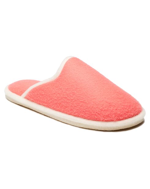 Chaussons fourrés Laine mules La Corail corail