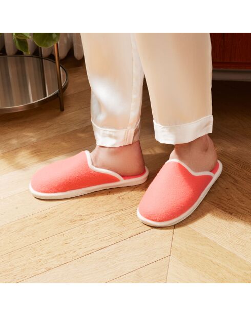 Chaussons fourrés Laine mules La Corail corail