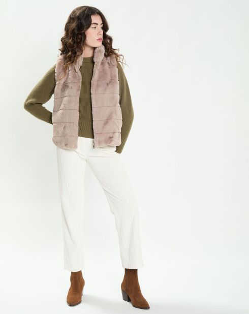 Gilet Suzy taupe clair