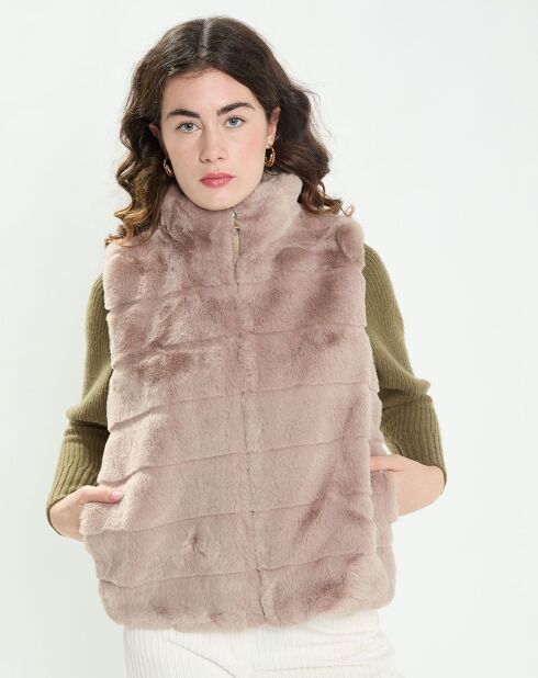 Gilet Suzy taupe clair