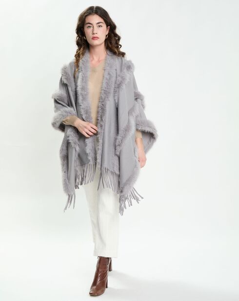 Poncho Maeva gris clair