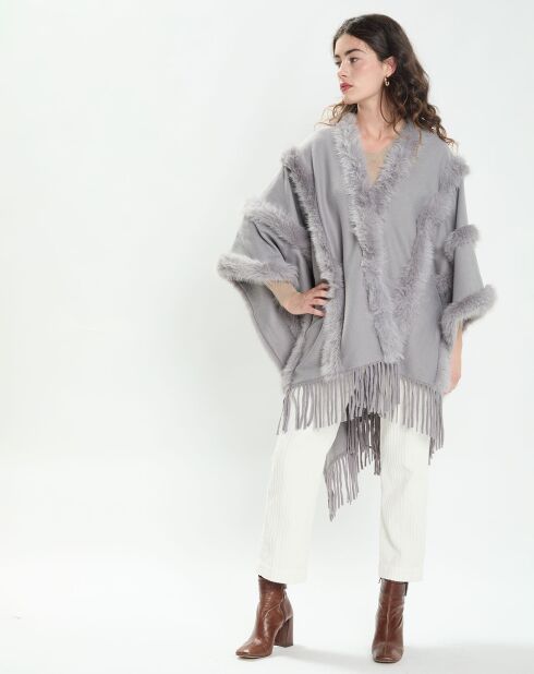 Poncho Maeva gris clair