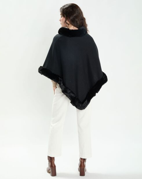 Poncho Camélia noir