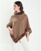 Poncho Camélia taupe