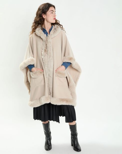 Poncho Eva beige