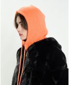 Capuche avec cordons Jade orange vif