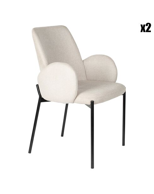 2 sillas Benoit taupe - 60x57x85 cm