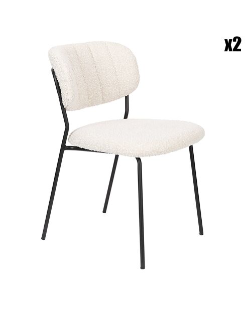 2 sillas Basile Boucle blancas - 55x49x80 cm