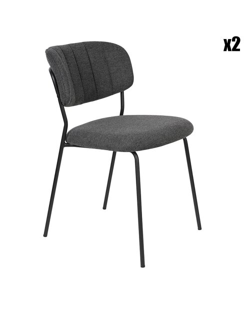 2 sillas Basile gris oscuro - 56x49x78 cm