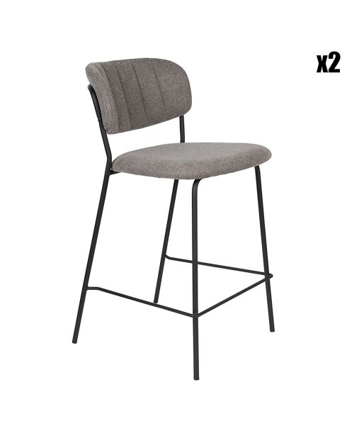 2 taburetes Basile grises - 54x48x89 cm