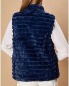 Gilet en Fausse Fourrure Alger marine