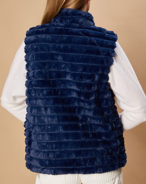 Gilet en Fausse Fourrure Alger marine