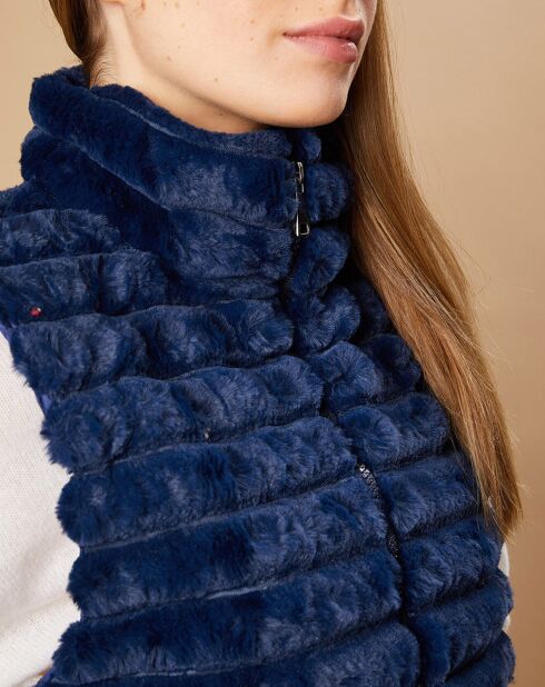 Gilet en Fausse Fourrure Alger marine