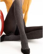 Collants à motifs Tweed Dreams 40 deniers noirs