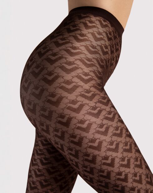 Collants à motifs Bisette 30 deniers noirs