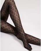 Collants à motifs Bisette 30 deniers noirs