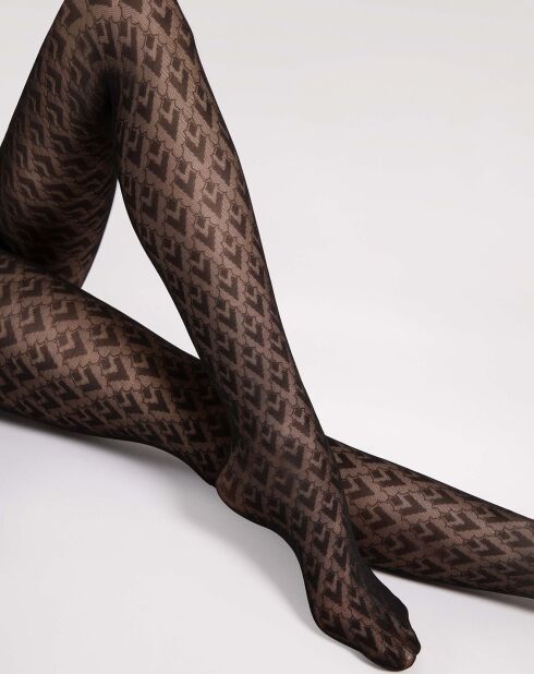 Collants à motifs Bisette 30 deniers noirs