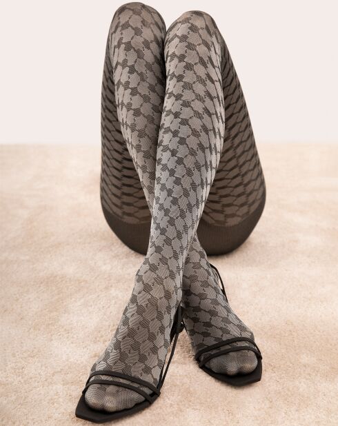 Collants à motifs The French 30 deniers gris