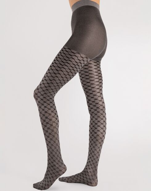Collants à motifs The French 30 deniers gris