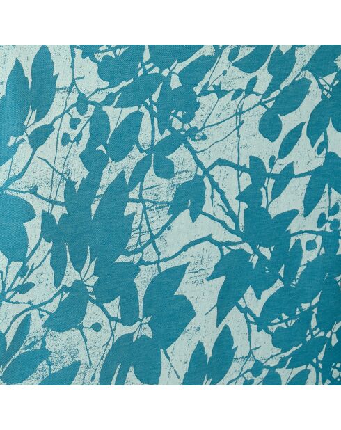 Nappe 100% Coton Feuillage ciel