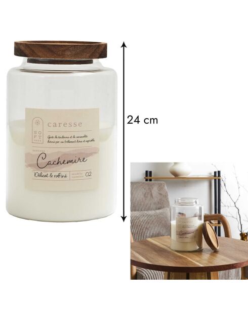 Bougie Parfumee Pot Top Acacia  blanc - 11x16.5x11 cm