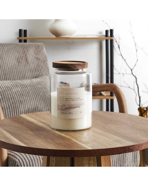 Bougie Parfumee Pot Top Acacia  blanc - 11x16.5x11 cm