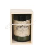 Bougie Parfumée Vin Coffret Bois  vert/ beige - 7.5x12x7.5 cm