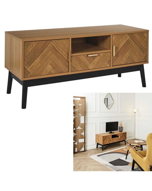 Meuble Tv Felix marron/ noir - 110x48x40 cm
