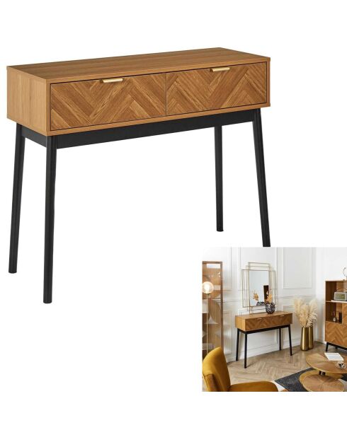 Console Felix marron/ noir - 100x80x35 cm