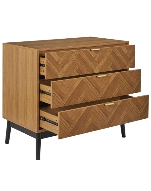 Commode Felix marron/ noir - 90x79x49 cm