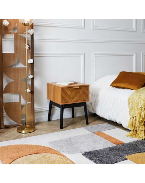 Chevet Felix marron/ noir - 40x50x40 cm