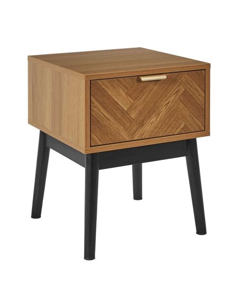 Chevet Felix marron/ noir - 40x50x40 cm