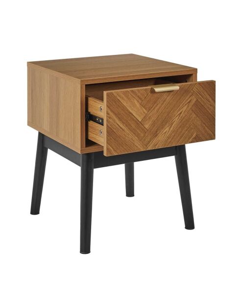 Chevet Felix marron/ noir - 40x50x40 cm