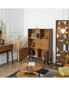 Bibliotheque Felix marron/ noir - 100x140x35 cm