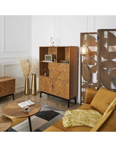 Bibliotheque Felix marron/ noir - 100x140x35 cm