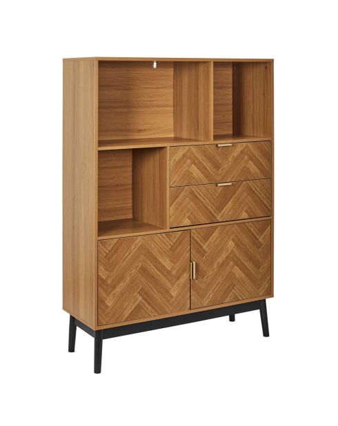 Bibliotheque Felix marron/ noir - 100x140x35 cm