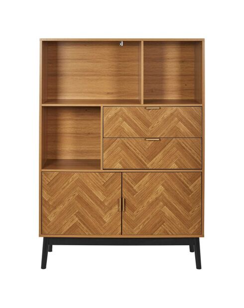 Bibliotheque Felix marron/ noir - 100x140x35 cm