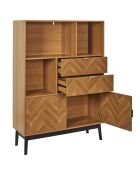 Bibliotheque Felix marron/ noir - 100x140x35 cm