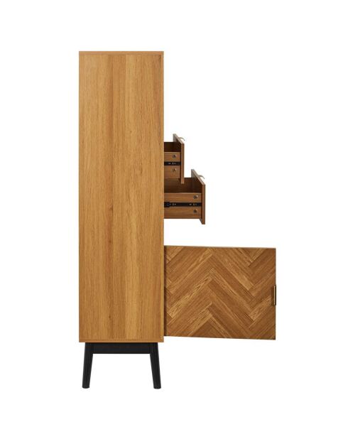 Bibliotheque Felix marron/ noir - 100x140x35 cm